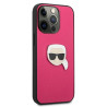 Karl Lagerfeld KLHCP13LPKMP Leather Ikonik Karl`s Head M Hardcase for iPhone 13 Pro / 13 6,1" / pink