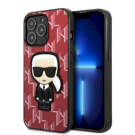 Karl Lagerfeld KLHCP13LPMNIKPI Hardcase Monogram Ikonik Patch for iPhone 13 Pro / 13 6,1" / red
