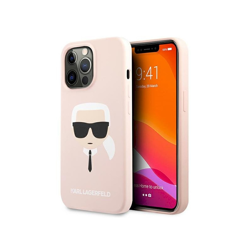 Karl Lagerfeld KLHCP13LSLKHLP Hardcase Silicone Karl`s for iPhone 13 Pro / 13 6,1" / light pink