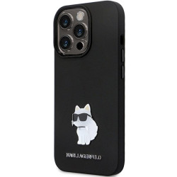 Karl Lagerfeld KLHCP13LSMHCNPK Hardcase Silicone C Metal Pin for iPhone 13 Pro / 13 6.1" / black