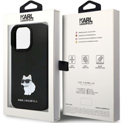 Karl Lagerfeld KLHCP13LSMHCNPK Hardcase Silicone C Metal Pin for iPhone 13 Pro / 13 6.1" / black
