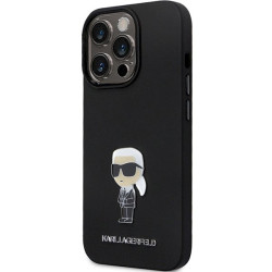 Karl Lagerfeld KLHCP13LSMHKNPK Silicone Ikonik Metal Pin for iPhone 13 Pro / 13 6.1" / black