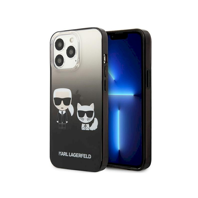 Karl Lagerfeld KLHCP13LTGKCK iPhone 13 Pro / 13 6,1" Hardcase Gradient Ikonik Karl & Cho / black
