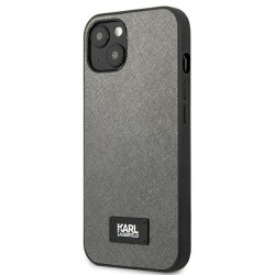 Karl Lagerfeld KLHCP13MSFMP2DG Saffiano Plaque Hardcase for iPhone 13/14/15 6,1" / silver