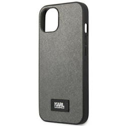 Karl Lagerfeld KLHCP13MSFMP2DG Saffiano Plaque Hardcase for iPhone 13/14/15 6,1" / silver