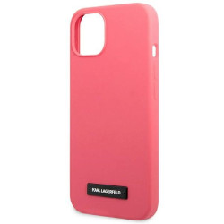 Karl Lagerfeld KLHCP13MSLMP1PI iPhone 13 / 14 / 15 6,1" hardcase fuchsia Silicone Plaque