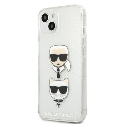Karl Lagerfeld KLHCP13SKCTUGLS Glitter Karl`s & Choupette Hardcase for iPhone 13 mini 5,4" / silver