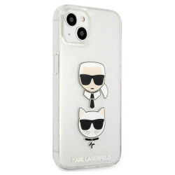 Karl Lagerfeld KLHCP13SKCTUGLS Glitter Karl`s & Choupette Hardcase for iPhone 13 mini 5,4" / silver