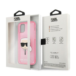 Karl Lagerfeld KLHCP13SKHTUGLP Glitter Karl`s Head Case for iPhone 13 mini 5,4" / pink