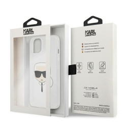 Karl Lagerfeld KLHCP13SKHTUGLS Hardcase Glitter Karl`s Head for iPhone 13 mini 5,4" / silver