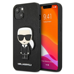 Karl Lagerfeld KLHCP13SOKPK Saffiano Ikonik Karl`s Patch Hardcase for iPhone 13 mini 5,4" / black