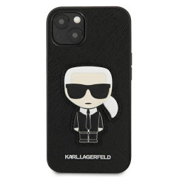 Karl Lagerfeld KLHCP13SOKPK Saffiano Ikonik Karl`s Patch Hardcase for iPhone 13 mini 5,4" / black