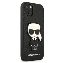 Karl Lagerfeld KLHCP13SOKPK Saffiano Ikonik Karl`s Patch Hardcase for iPhone 13 mini 5,4" / black