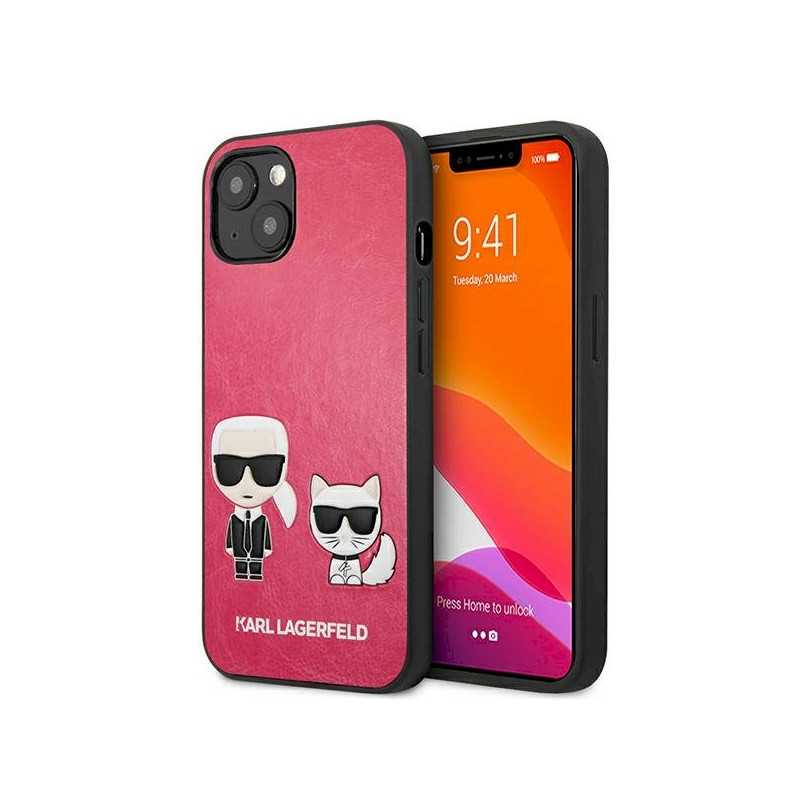 Karl Lagerfeld KLHCP13SPCUSKCP Ikonik Karl & Choupette Hardcase for iPhone 13 mini 5,4" / fuchsia