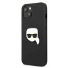 Karl Lagerfeld KLHCP13SPKMK Hardcase Leather Ikonik Karl`s Head for iPhone 13 mini 5,4" / black