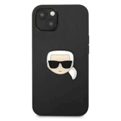 Karl Lagerfeld KLHCP13SPKMK Hardcase Leather Ikonik Karl`s Head for iPhone 13 mini 5,4" / black
