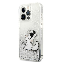 Karl Lagerfeld KLHCP13XGCFS Liquid Glitter Choupette F Case for iPhone 13 Pro Max 6,7" / silver