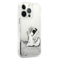 Karl Lagerfeld KLHCP13XGCFS Liquid Glitter Choupette F Case for iPhone 13 Pro Max 6,7" / silver