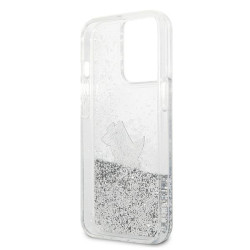 Karl Lagerfeld KLHCP13XGCFS Liquid Glitter Choupette F Case for iPhone 13 Pro Max 6,7" / silver