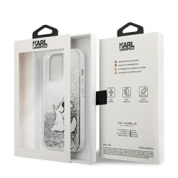 Karl Lagerfeld KLHCP13XGCFS Liquid Glitter Choupette F Case for iPhone 13 Pro Max 6,7" / silver