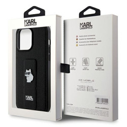 Karl Lagerfeld KLHCP13XGSACHPK Gripstand Saffiano Choupe Case for iPhone 13 Pro Max 6.7" / black