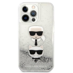 Karl Lagerfeld KLHCP13XKICGLS Hardcase Liquid Glitter Karl&Chou for iPhone 13 Pro Max 6,7" / silver