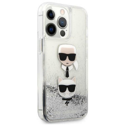 Karl Lagerfeld KLHCP13XKICGLS Hardcase Liquid Glitter Karl&Chou for iPhone 13 Pro Max 6,7" / silver