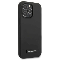 Karl Lagerfeld KLHCP13XSLMP1K Silicone Plaque Hardcase for iPhone 13 Pro Max 6,7" / black