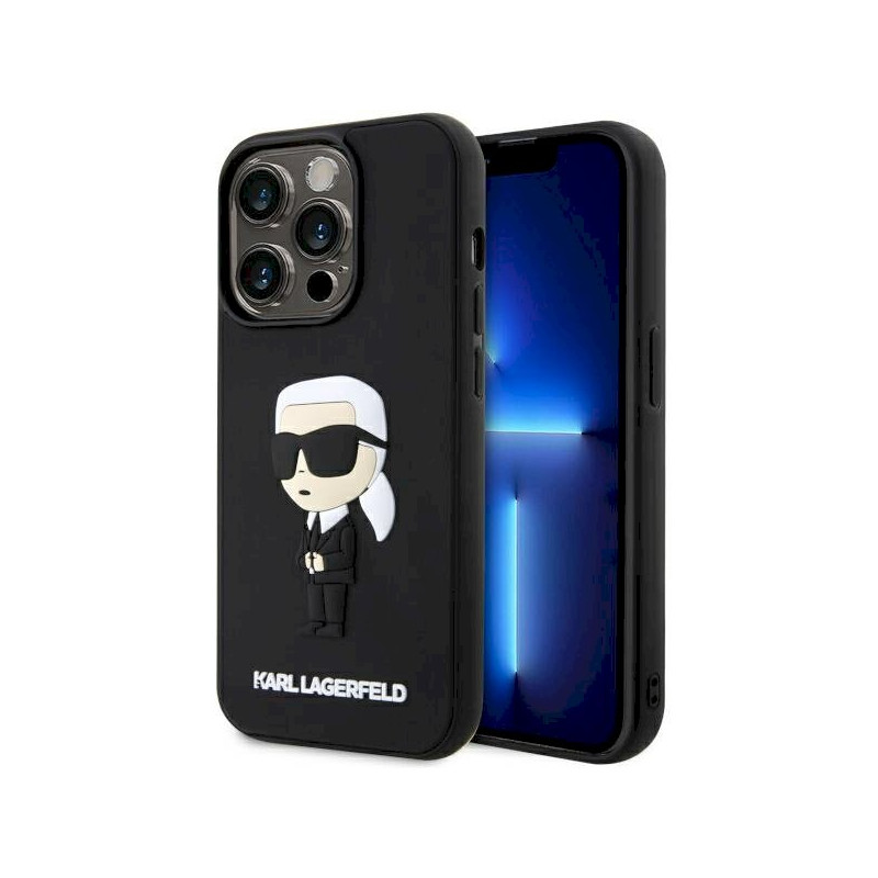 Karl Lagerfeld KLHCP14L3DRKINK Rubber Ikonik 3D Hardcase for iPhone 14 Pro 6.1" / black