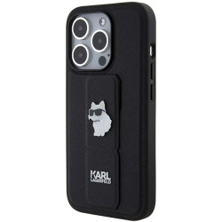 Karl Lagerfeld KLHCP14LGSACHPK Gripstand Saffiano Choupette Case for iPhone 14 Pro 6.1" / black