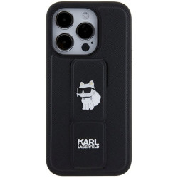 Karl Lagerfeld KLHCP14LGSACHPK Gripstand Saffiano Choupette Case for iPhone 14 Pro 6.1" / black
