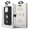 Karl Lagerfeld KLHCP14LGSACHPK Gripstand Saffiano Choupette Case for iPhone 14 Pro 6.1" / black