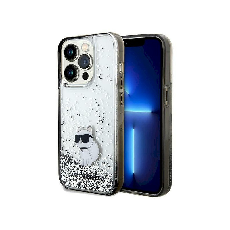 Karl Lagerfeld KLHCP14LLKCNSK iPhone 14 Pro 6.1" transparent hardcase Liquid Glitter Choupette