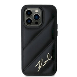 Karl Lagerfeld KLHCP14LPQDSMGK Diagonal Quilted Script Hardcase for iPhone 14 Pro 6.1" / black