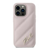 Karl Lagerfeld KLHCP14LPQDSMGP Diagonal Quilted Script Hardcase for iPhone 14 Pro 6.1" / pink