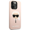 Karl Lagerfeld KLHCP14LSLKHLP Silicone Karl`s Head Case for iPhone 14 Pro 6,1" / pink