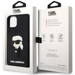 Karl Lagerfeld KLHCP14M3DRKINK Rubber Ikonik 3D Hardcase for iPhone 14 Plus / 15 Plus 6.7" / black