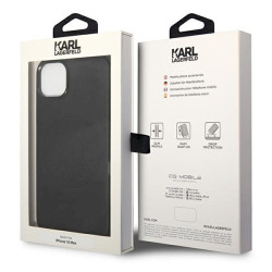 Karl Lagerfeld KLHCP14MFWHK Hardcase Leather Perforated Lo for iPhone 14 Plus / 15 Plus 6,7" / black