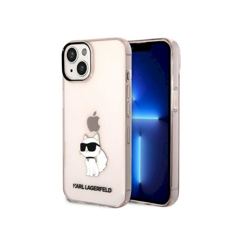 Karl Lagerfeld KLHCP14MHNCHTCP Ikonik Choupette hardcase for iPhone 14 Plus / 15 Plus 6.7" / pink