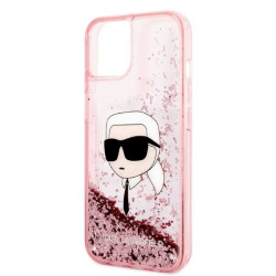 Karl Lagerfeld KLHCP14MLNKHCP Glitter Karl Head Hardcase for iPhone 14 Plus / 15 Plus 6.7" / pink