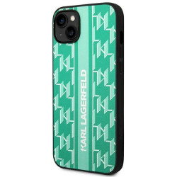 Karl Lagerfeld KLHCP14MPGKLSKN Hardcase Monogram Stripe for iPhone 14 Plus / 15 Plus 6.7" / green