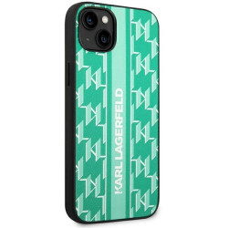 Karl Lagerfeld KLHCP14MPGKLSKN Hardcase Monogram Stripe for iPhone 14 Plus / 15 Plus 6.7" / green