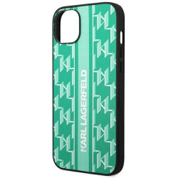 Karl Lagerfeld KLHCP14MPGKLSKN Hardcase Monogram Stripe for iPhone 14 Plus / 15 Plus 6.7" / green