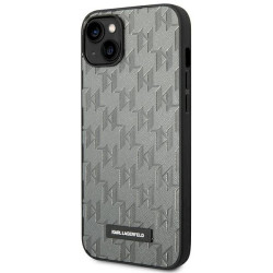 Karl Lagerfeld KLHCP14MSAKLHPG Saffiano Mono Metal Hardcase for iPhone 14 Plus / 15 Plus 6.7" / grey