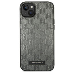 Karl Lagerfeld KLHCP14MSAKLHPG Saffiano Mono Metal Hardcase for iPhone 14 Plus / 15 Plus 6.7" / grey