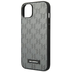 Karl Lagerfeld KLHCP14MSAKLHPG Saffiano Mono Metal Hardcase for iPhone 14 Plus / 15 Plus 6.7" / grey