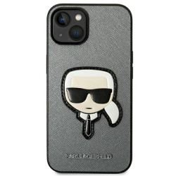 Karl Lagerfeld KLHCP14MSAPKHG iPhone 14 Plus / 15 Plus 6,7" silver hardcase Saffiano Karl`s H