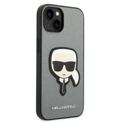 Karl Lagerfeld KLHCP14MSAPKHG iPhone 14 Plus / 15 Plus 6,7" silver hardcase Saffiano Karl`s H
