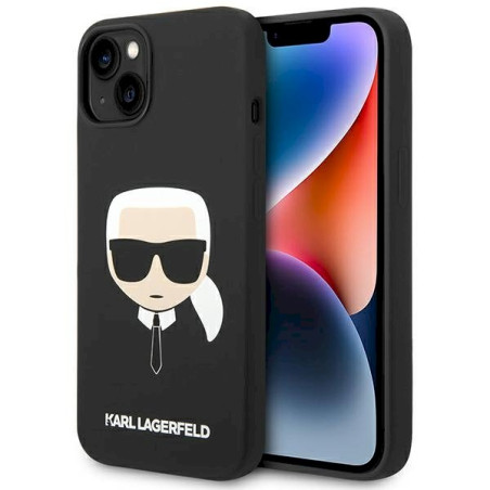 Karl Lagerfeld KLHCP14MSLKHBK Silicone Karl`s Hea Hardcase for iPhone 14 Plus / 15 Plus 6,7" / black
