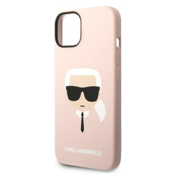 Karl Lagerfeld KLHCP14MSLKHLP Silicone Karl`s Head hardcase for iPhone 14 Plus / 15 Plus 6,7" / pink